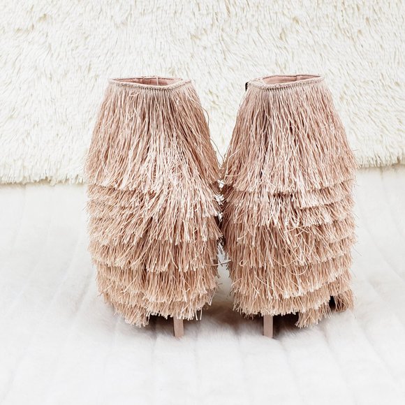 Nelly B Mambo High Heels Ankle Boot Fun Fringe - Picture 11 of 11